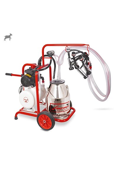 Melasty Tamam İkili Keçi Süt Sağma Makinesi (Paslanmaz Güğüm-Kauçuk) (Yağlı)