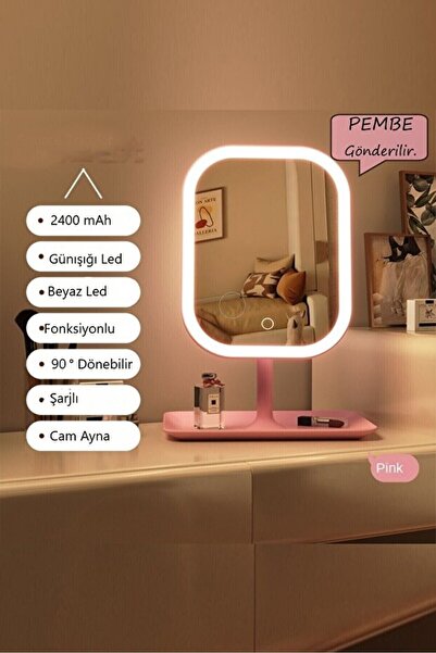 Duffa Şarjlı Led Işıklı Makyaj Aynası Led Dokunmatik Makyaj Aynası Oynar Başlıklı 3 Modlu Usb Şarjlı