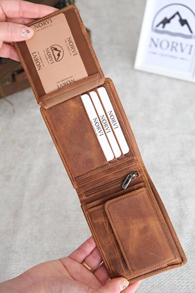 Norvi Leather Bozuk Para Gözlü Hakiki Deri Cüzdan Taba 1032