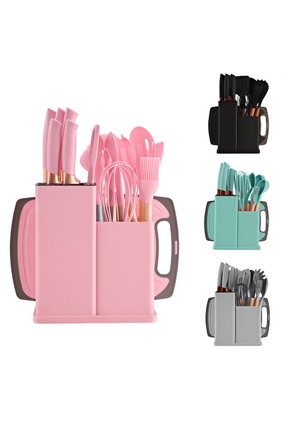 Heesem 18-Piece Silicone Kitchen Utensil Set 30cm, Non-Stick with Stand, Multifunctional