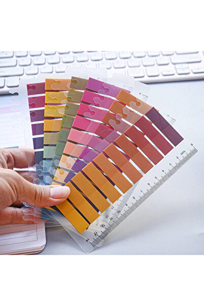 NaSaDAN Pastel Tonlar Gradient Renkli Cetvelli Postit Seti 6’lı – 1200 Yaprak Yapışkanlı Not Kağıdı