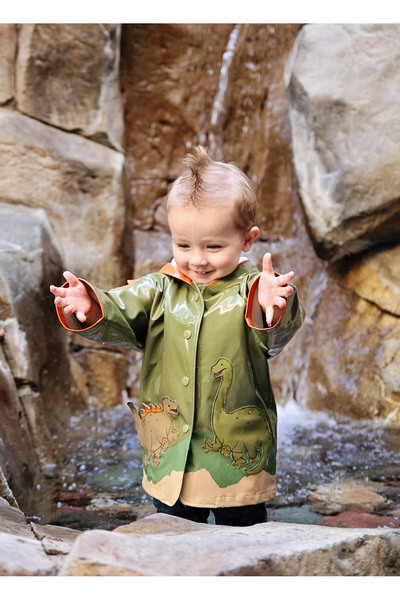 kidorable Dinosaur Children's Raincoat (3-5 Years Old) - Khaki