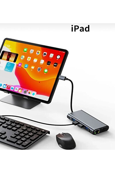 LUX Macbook Pro Air USB Type c Hub Dönüştürücü çevirici Çoklayıcı 11 in 1 Uyumlu
