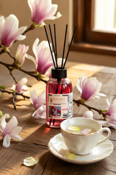 Elegance vip Perfume Özel Fiyat - Manolya Reed Diffuser Bambu Çubuklu Oda Kokusu (55 ML)
