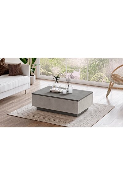 Yurupa Arya Orta Sehpa 2 Kapaklı Beton-taş ARY17-GT