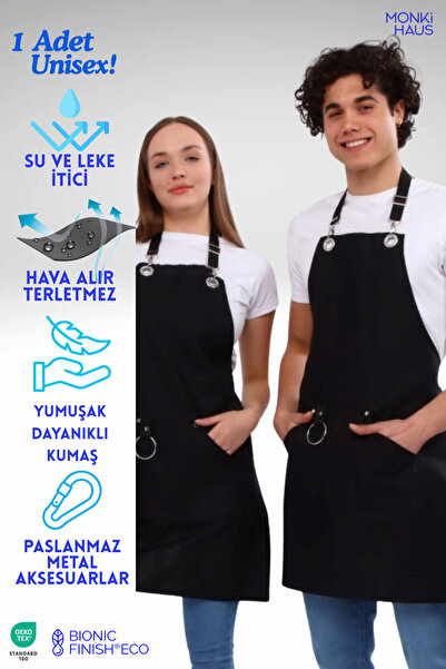 Cafe, Barista, Hairdresser, Bartender, Florist, Kitchen Apron, Stainproof, Cafe. Black