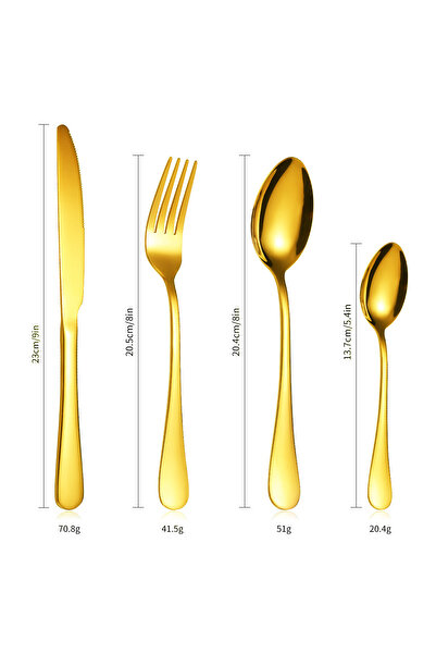 Trendy's Set tacamuri din inox 24 piese, TRENDY’S, luxury edition, gold