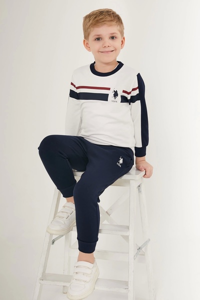 U.S. Polo Assn. U.S. Polo Assn Detail Beyaz Erkek Çocuk Eşofman Takımı