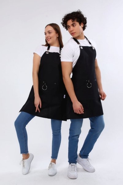 Monki Haus Cafe, Barista, Hairdresser, Bartender, Florist, Kitchen Apron, Stain Resistant, Cafe. Black