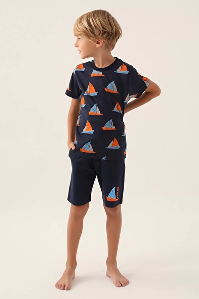 Rolypoly Boy's Navy Blue Bermuda Suit