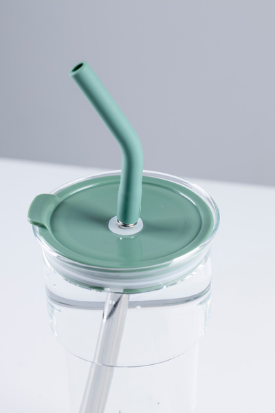 Nandy Home Borosilicate Glass Mug – with Stainless Steel Straw and Cleaner Gift, 700ml.