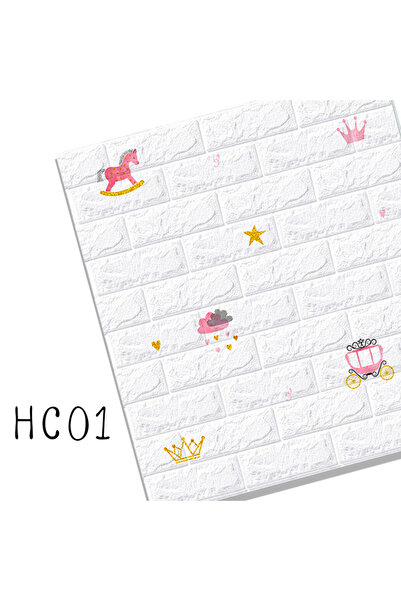 Bien Home 70x77 Cm Beyaz 0,54m² Taç Temalı Kendinden Yapışkanlı Çocuk Odası D...