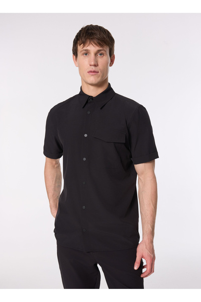 Fabrika Siyah Erkek Kısa Kollu Gömlek F5SM-GML 2748