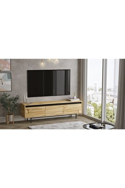 Yurupa Arya 160cm Tv Ünitesi TV Sehpası Metal Ayaklı Keçe-siyah ARY1-KL