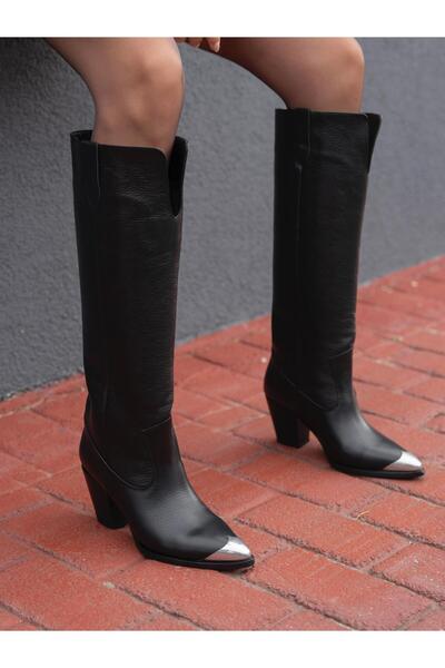 ECENİN BUTİĞİ Bradley Siyah Hakiki Deri Çizme