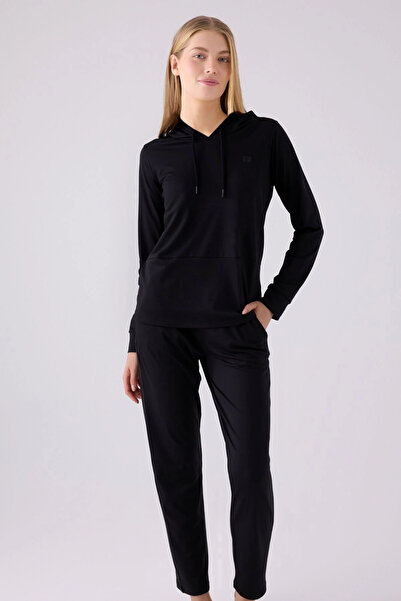 Pierre Cardin Set de pijamale negre cu mânecă lungă pentru femei