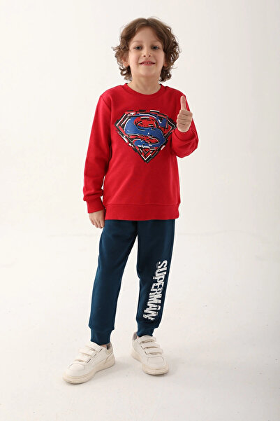 Superman L1623-3 Çocuk  Kırmızı Eşofman Takımı