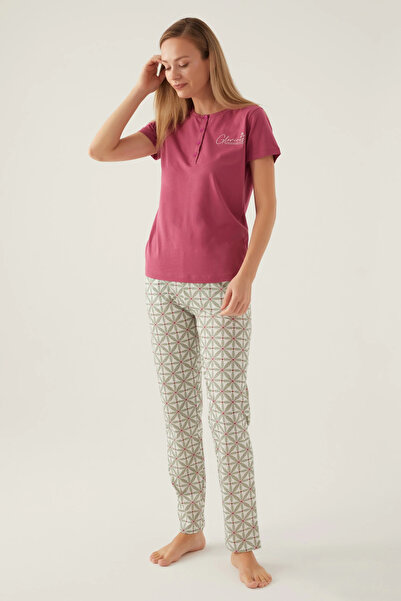 Arnetta Women's Purple Short Sleeve Pajama Set