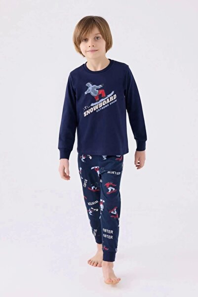 Rolypoly Комплект піжами для хлопчиків темно-синій з довгим рукавом
