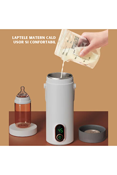 ILA PRODUCT Portable kettle 400ml, 4 temperatures, LCD, stainless steel, automatic shut-off, white