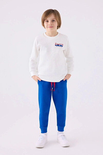 Rolypoly Boy's Cotton Cream Tracksuit Set
