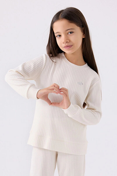 Rolypoly Girl's White Long Sleeve Pajama Set