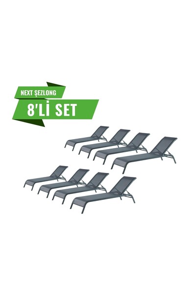 Divona Home Next Kolsuz Şezlong Set (8 Adet)