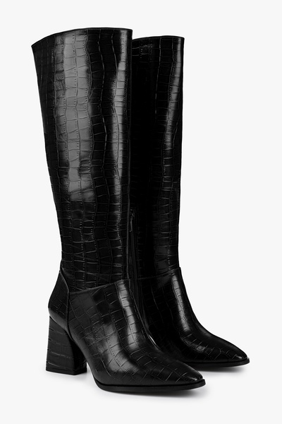 Shoeberry Dámské krokodýlí boty Tiago černé