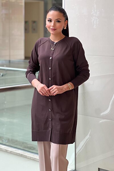 Nuss Basic Mercerized Cardigan with Raglan Sleeve