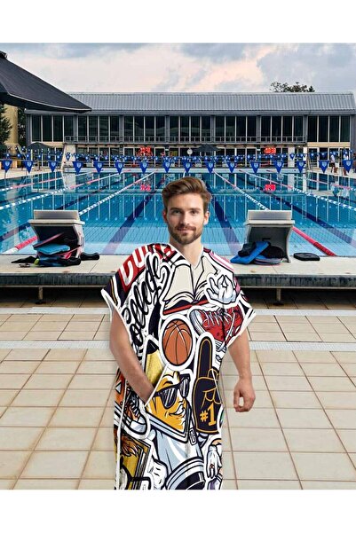 sporsuit Πετσέτα Poncho Oyat Unisex για Προπόνηση Κολύμβησης, Πετσέτα με κουκ...