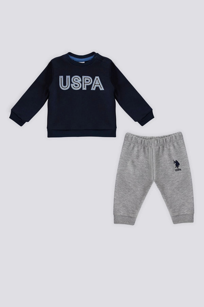 U.S. Polo Assn. ΒΑΣΗ. Σετ 2 τεμαχίων Polo Assn Navy Blue Uspa Print Snap Fast...