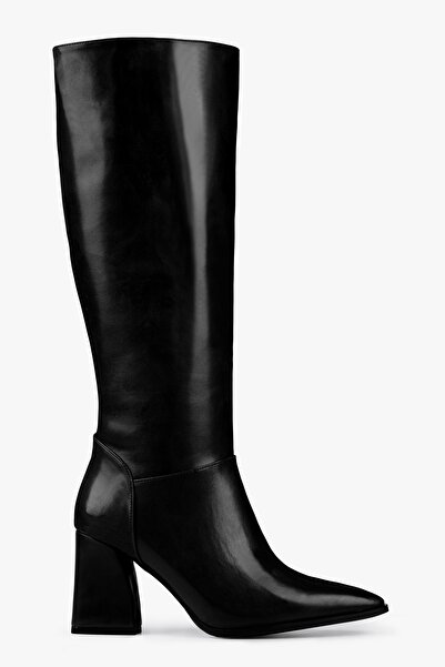 Shoeberry Dámské černé kožené kozačky Tiago