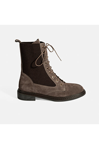 Desa Kadın Vizon Lastik Detaylı Bağcıklı Süet Postal Bot