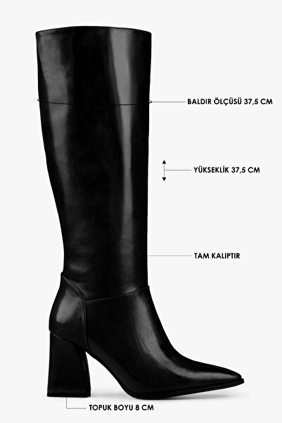 Shoeberry Dámské černé kožené kozačky Tiago