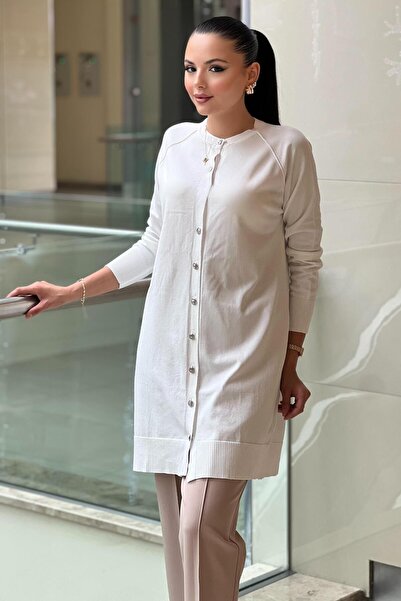 Nuss Basic Mercerized Cardigan with Raglan Sleeve