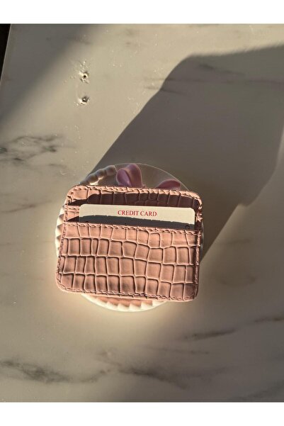 beautystyle Pink Leather Look Glossy Card Holder Mini - Wallet