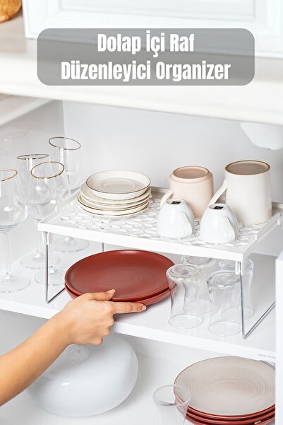 Metsar Home 1 Adet Çok Amaçlı Raf Tabak,Kupa,Bardak Rafı Organizer