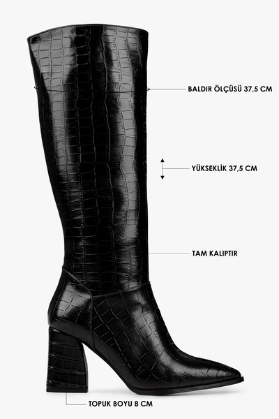 Shoeberry Dámské krokodýlí boty Tiago černé