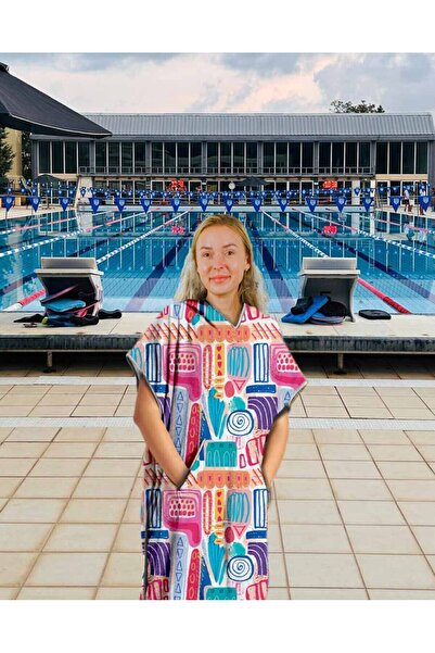 sporsuit Μπουρνούζι με κουκούλα Wave Unisex Towel Poncho για προπόνηση κολύμβ...