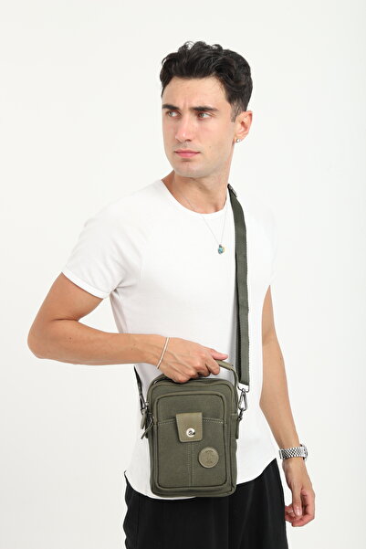 en deri Haki Kanvas Ayarlanabilir Çapraz Askılı El Ve Omuz Çantası Çapraz Çanta