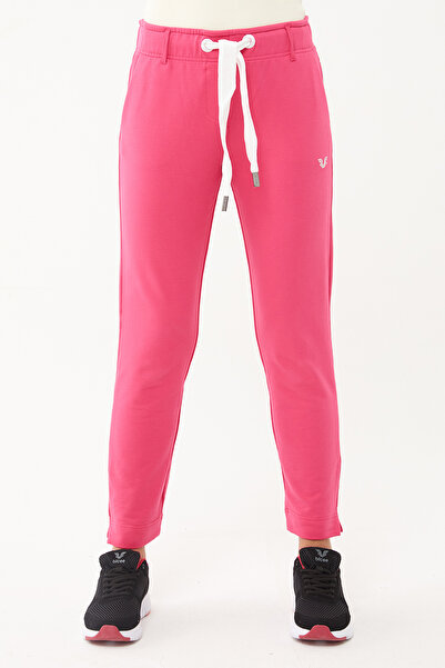 bilcee Kadın Fuşya Dar Paça Organik Pamuklu Spor Eşofman Altı 0667