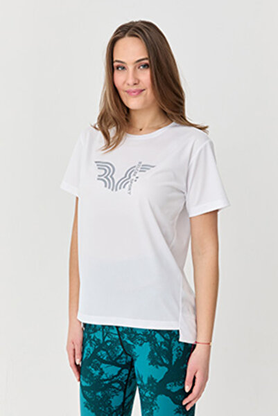 bilcee Γυναικείο λευκό μπλουζάκι γρήγορου στεγνώματος ελαφριάς προπόνησης 9706