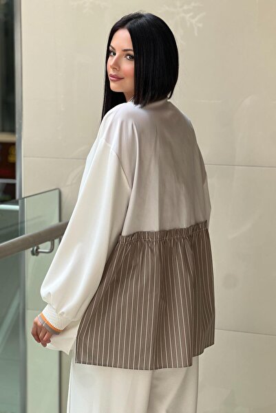 Ghisa Cap Pants Suit with Poplin Detail on the Back