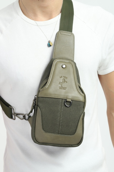 en deri Canvas Multi-Compartment Casual Crossbody Shoulder Bag