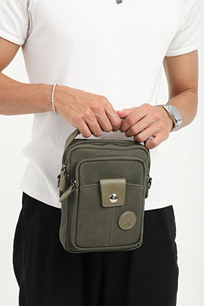 en deri Haki Kanvas Ayarlanabilir Çapraz Askılı El Ve Omuz Çantası Çapraz Çanta