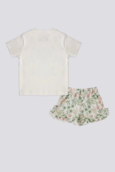 U.S. Polo Assn. Kız Bebek 2 Lı Kısa Kol T-shırt Takım - Krem