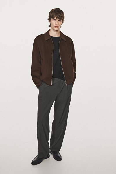 Massimo Dutti Fermuarlı yün karışımlı ceket