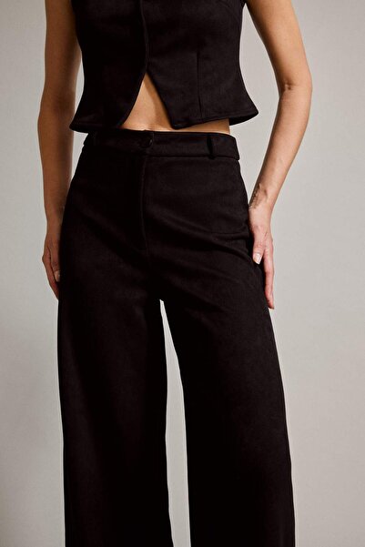 DeFacto Wide Leg Geniş Bol Paça Süet Pantolon G2745AX25AU