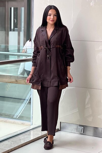 Ghisa Camouflage Patterned Drawstring Chest Pants Set