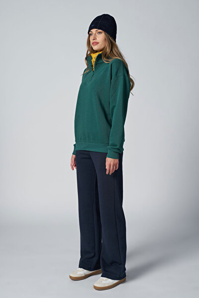 bilcee Peak Дамска зелена суитшърт с качулка и цип 7012